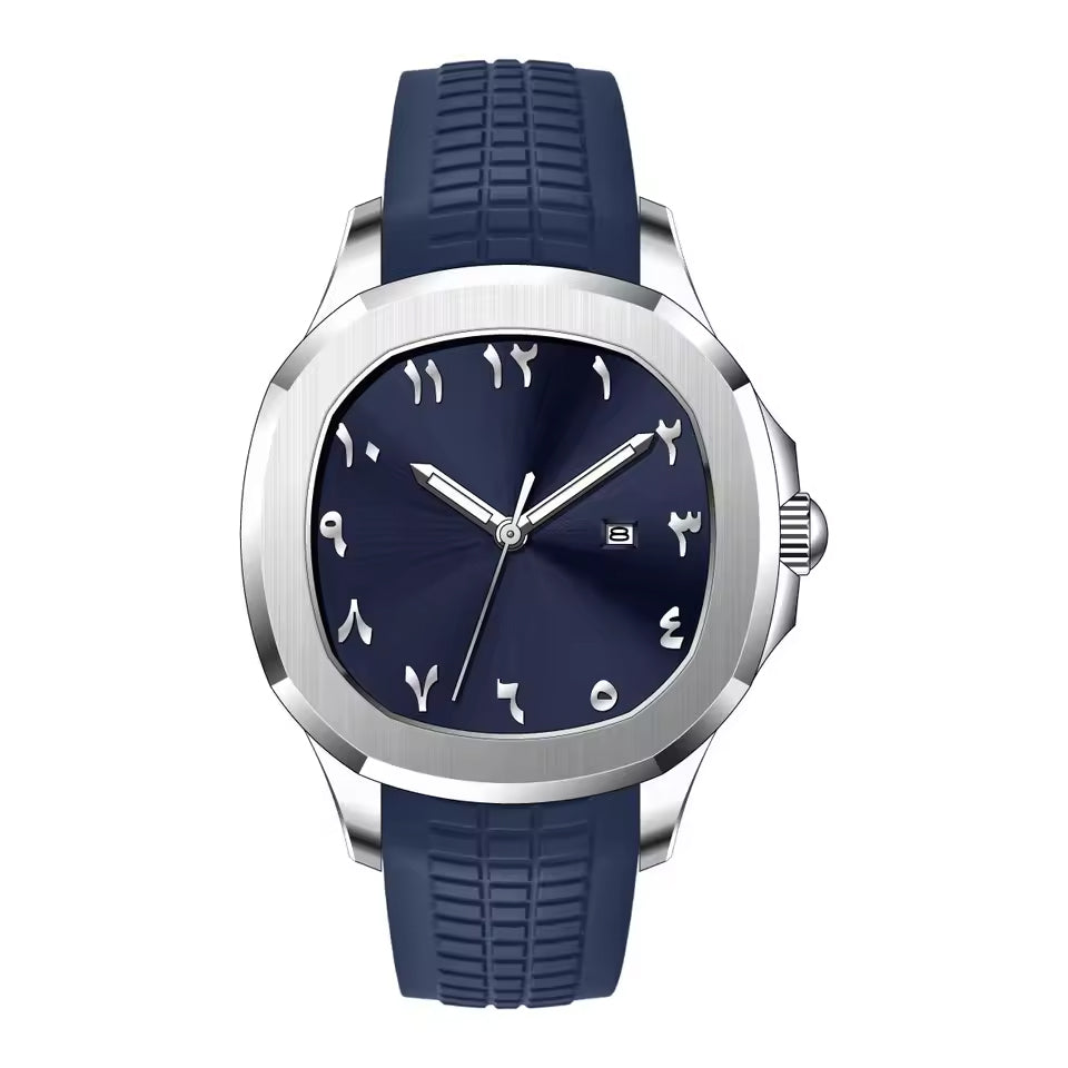 White Gold Blue Sapphire Bezel