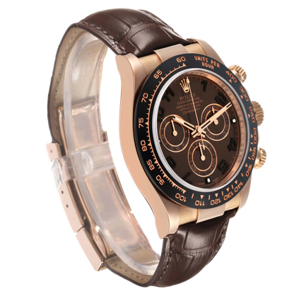 Rolex Daytona 40mm Rose Gold Chocolate Dial Mens Watch 116515