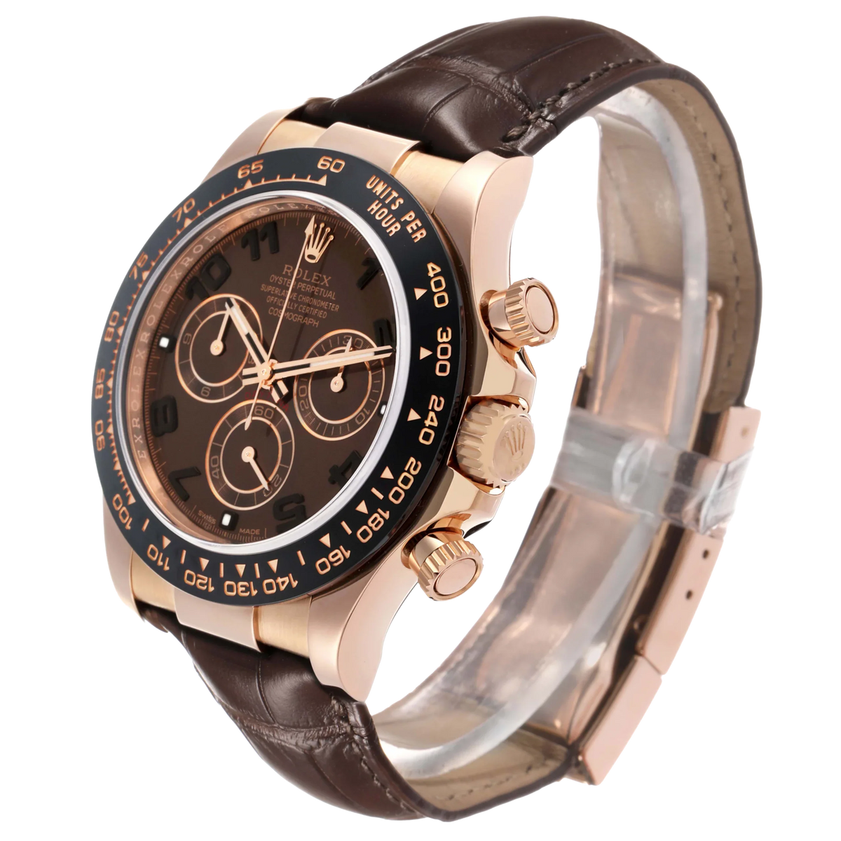 Rolex Daytona 40mm Rose Gold Chocolate Dial Mens Watch 116515