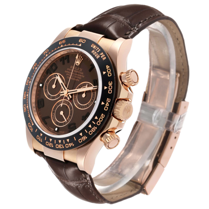 Rolex Daytona 40mm Rose Gold Chocolate Dial Mens Watch 116515